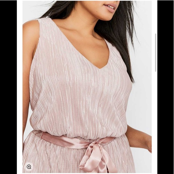 NWT,Rachel Roy Sleeveless Metallic Pleated,blush - Picture 7 of 12